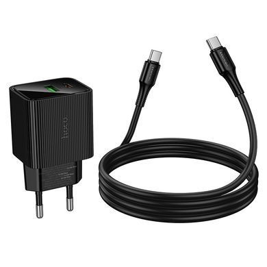 Зарядное устройство с быстрой зарядкой и дисплеем и кабелем C to C 60W HOCO CS84A PD 30W + QC3.0 Type-C + USB