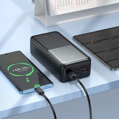 Павербанк повербанк с быстрой зарядкой 22.5W 30000mAh HOCO J136B 2USB/1Type-C, 22.5W+PD20W Черный