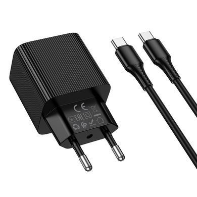Зарядное устройство с быстрой зарядкой и дисплеем и кабелем C to C 60W HOCO CS84A PD 30W + QC3.0 Type-C + USB