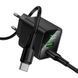 Зарядное устройство с быстрой зарядкой и дисплеем и кабелем C to C 60W HOCO CS84A PD 30W + QC3.0 Type-C + USB