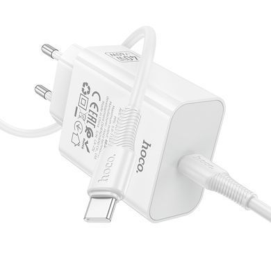 Зарядное устройство с быстрой зарядкой 40W и кабелем Type-C to Type-C HOME C162A 1Type-C Белый