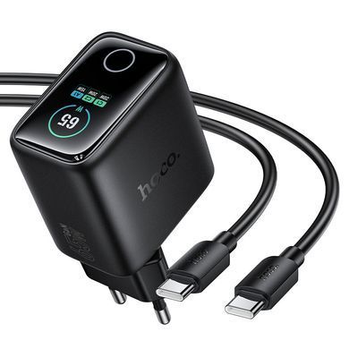 Сетевое зарядное устройство с быстрой зарядкой PD 65W HOCO N79 Sapiencia зарядка для телефона с кабелем Type-C