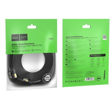 Мережевий кабель для інтернету HOCO US07 General 10м/RJ45/cat-6 Чорний
