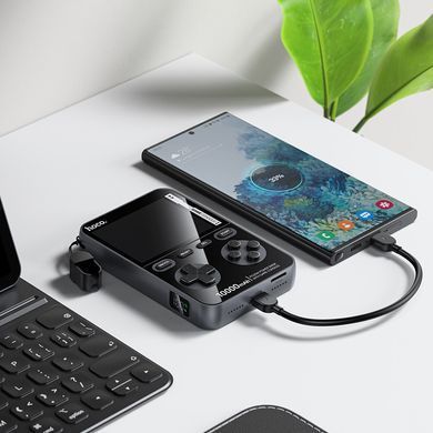 Павербанк 10000mAh з встроенной игровой консолью быстрой зарядкой и кабелем Type-C HOCO Q47 Серый