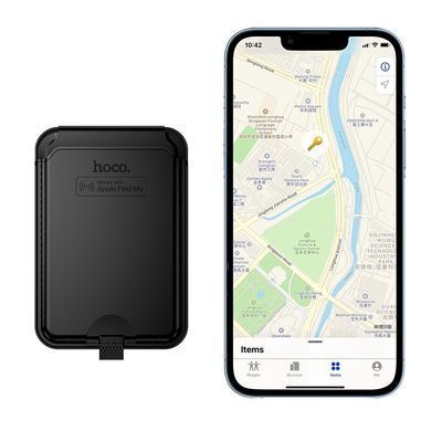 Магнитная визитница, трекер с GPS, подставка для телефона HOCO E91I Черный