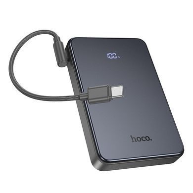 Павербанк 10000mAh с быстрой зарядкой 22.5W и кабелем Type-C-Type-C HOCO J170 2Type-C, 1USB Серый