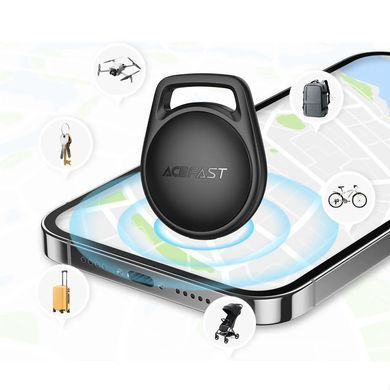 Розумний брелок для пошуку Bluetooth-трекер сумісний з Apple ACEFAST S2 Чорний