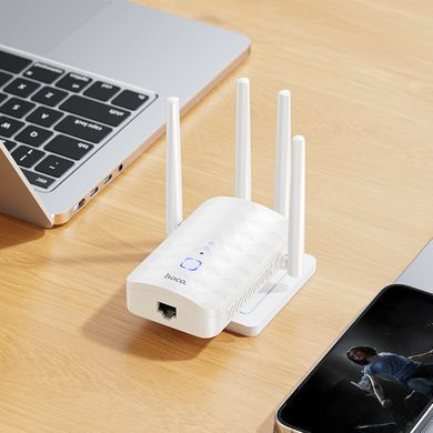 Ретранслятор усилитель WiFi сигнала HOCO HI35 3000Mbps Белый