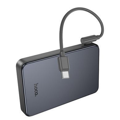 Павербанк 10000mAh с быстрой зарядкой 22.5W и кабелем Type-C-Type-C HOCO J170 2Type-C, 1USB Серый