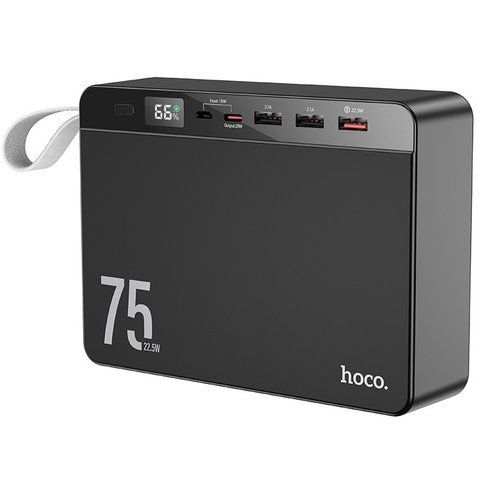 Павербанк повербанк 75000mAh HOCO J94 Overlord Швидка зарядка QC3.0, PD20W 3USB/1Type-C Чорний