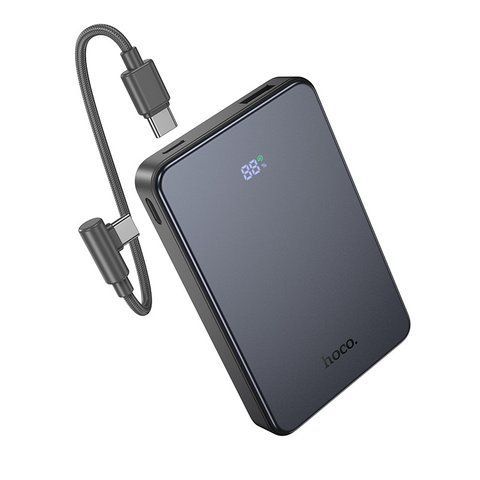 Павербанк 10000mAh с быстрой зарядкой 22.5W и кабелем Type-C-Type-C HOCO J170 2Type-C, 1USB Серый