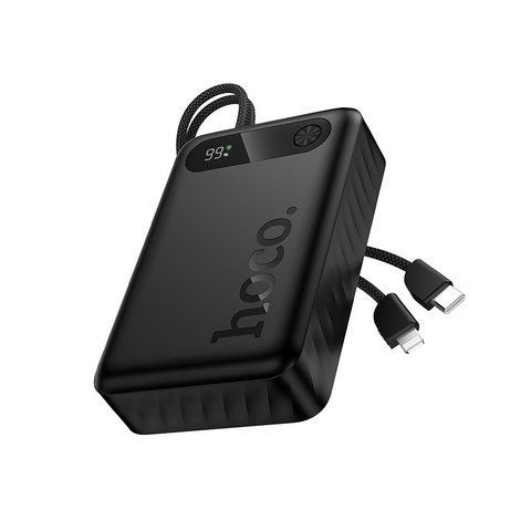 Павербанк 20000 mAh со встроенными кабелями Type-C и Lightning HOCO J171A повербанк power bank