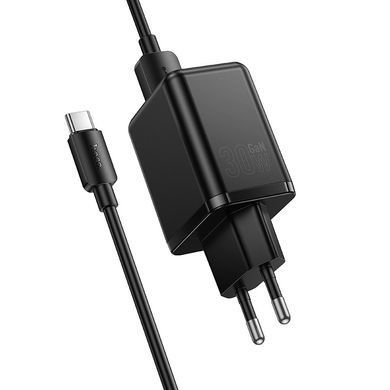 Зарядное устройство с быстрой зарядкой PD30W+QC3.0 и кабелем USB to Type-C HOCO C157A Type-C, USB Черный