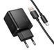 Зарядное устройство с быстрой зарядкой PD30W+QC3.0 и кабелем USB to Type-C HOCO C157A Type-C, USB Черный