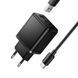 Зарядное устройство с быстрой зарядкой PD30W+QC3.0 и кабелем USB to Type-C HOCO C157A Type-C, USB Черный