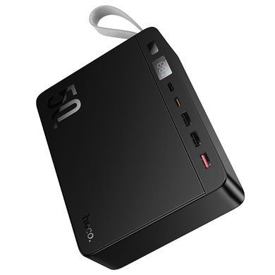 Павербанк 50000mAh с быстрой зарядкой 22.5W и фонарем HOCO J166 3USB, 2Type-C Черный