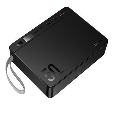 Павербанк 50000mAh с быстрой зарядкой 22.5W и фонарем HOCO J166 3USB, 2Type-C Черный
