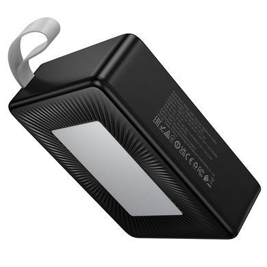 Павербанк 50000mAh с быстрой зарядкой 22.5W и фонарем HOCO J166 3USB, 2Type-C Черный
