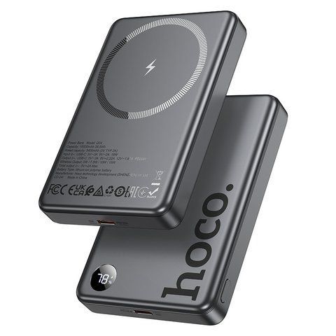 PowerBank павербанк PD20W з швидкою зарядкою HOCO Q34 Clever 10000mAh Type-C, LED-дисплей Сірий