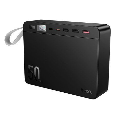Павербанк 50000mAh с быстрой зарядкой 22.5W и фонарем HOCO J166 3USB, 2Type-C Черный