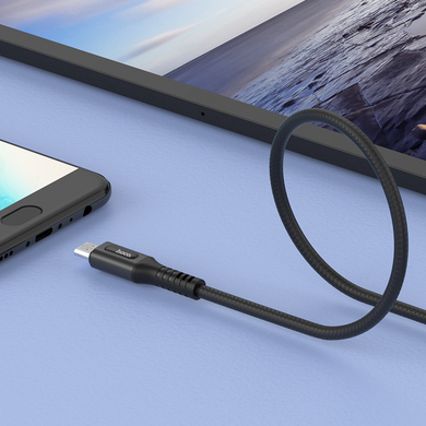 Кабель 1.2м для зарядки телефона планшета MicroUSB Android Hoco U79 120см 2.4A Черный