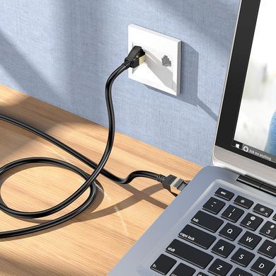 Мережевий кабель для інтернету 5метрів HOCO US02 Level RJ45/1Gbps=125MB/s Чорний
