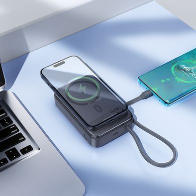 Павербанк с быстрой 45W и MagSafe 20000mAh и встроенным кабелем Type-C HOCO Q44A 1Type-C Серый
