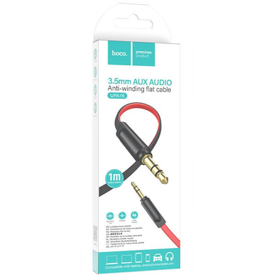 Кабель AUX-AUX HOCO AUX audio cable UPA16 1M Чорно-червоний
