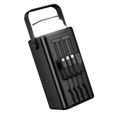 Павербанк 80000мА&middot;г з швидкою зарядкою 22.5Вт, вбудованими кабелями та ліхтарем BOROFONE BJ65B Чорний