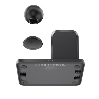 Безпровідна зарядка настільна зарядна станція QI HOCO Ultra-Charge 3in1 CW33 5-15W QI 2А Чорний