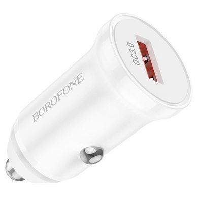 Автомобильное зарядное устройство с быстрой зарядкой + кабель Micro-USB BOROFONE BZ18 USB, QC3.0 18W Белый