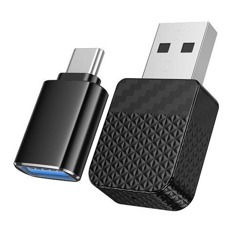 Безпровідний адаптер CarPlay для автомобіля з перехідником USB - Type-C HOCO HU3 iPhone 6-17, WiFi Чорний