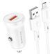 Автомобильное зарядное устройство с быстрой зарядкой + кабель Micro-USB BOROFONE BZ18 USB, QC3.0 18W Белый