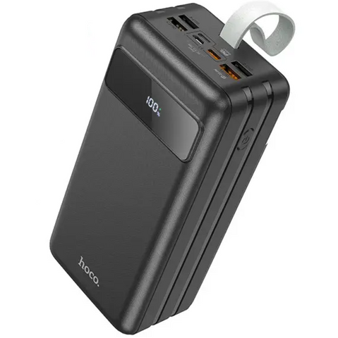 Павербанк повербанк 60000mAh із швидкою зарядкою HOCO J86B + Ліхтарик 4USB, 22.5W, QC/PD Чорний