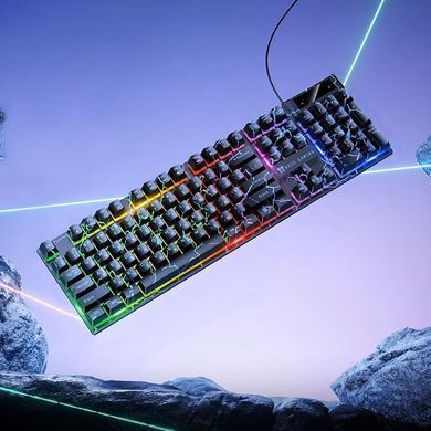 Ігрова клавіатура HOCO GM701 дротова клавіатура з rgb підсвіткою мембранна клавіатура комп'ютерна клавіатура