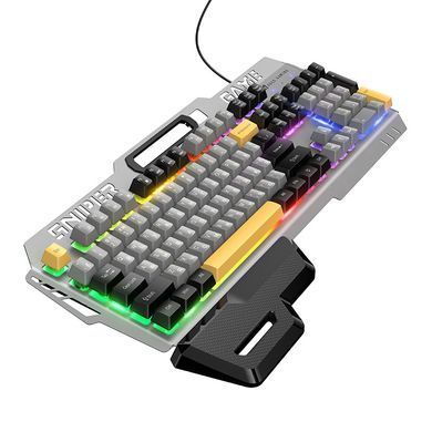 Игровая клавиатура HOCO GM702 проводная клавиатура с rgb подсветкой клавиатура с подставкой для запястий полноразмерная клавиатура