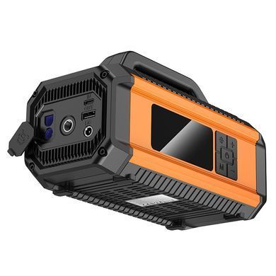 Пускозарядное устройство бустер для авто 10000mAh с компрессором HOCO QS4 Черно-оранжевый