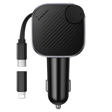 Автомобильный FM-трансмиттер HOCO E167 Hero 45W автомобильный модулятор с выдвижным кабелем Type-C
