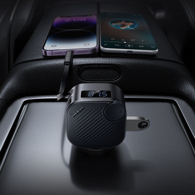 Автомобильный FM-трансмиттер HOCO E167 Hero 45W автомобильный модулятор с выдвижным кабелем Type-C