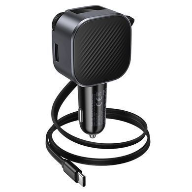 Автомобильный FM-трансмиттер HOCO E167 Hero 45W автомобильный модулятор с выдвижным кабелем Type-C