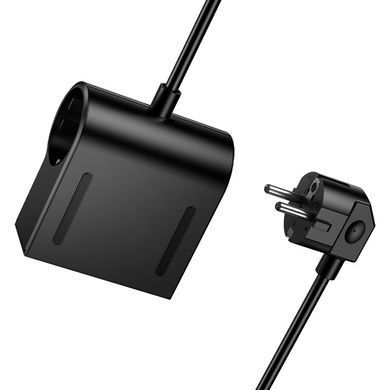 Удлинитель сетевой переноски 1.5м на 2 розетки + 1USB + 3Type-C HOCO AC34 PD70W, EU,GER Черный