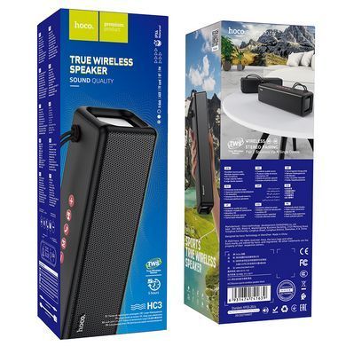 Колонка HOCO IPX4 HC3 |AUX, SD-card, Bluetooth, USB, FM-Radio| Чорний