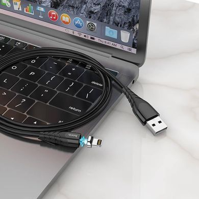 Кабель магнитный Lightning Apple Iphone HOCO X63 100см, 2.4A Черный