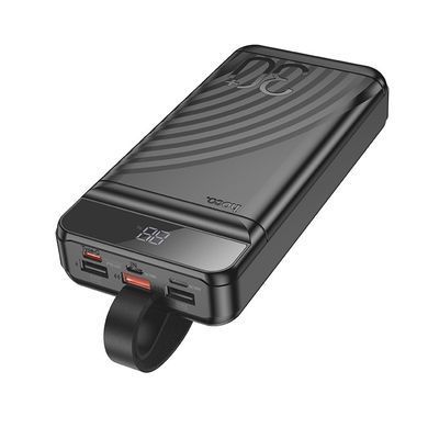 Павербанк PowerBank зі швидкою зарядкою та ліхтарем 30000mAh HOCO J123B 3USB/1Type-C, 22.5W+PD20W Чорний