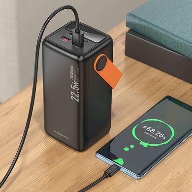 Павербанк 50000mAh зі швидкою зарядкою 22.5W та ліхтарем BOROFONE BJ66A 2USB/1Type-C Чорний